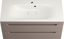 Style Line Тумба с кварцевой раковиной жасмин Остин 100 подвесная тауп темный – фотография-1